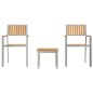 vidaXL Set da Pranzo da Giardino in Legno di Teak Massello e Acciaio Inossidabile.