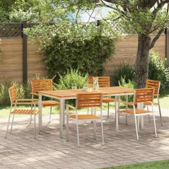 vidaXL Sedie da Giardino Impilabili 6 pz 54,5x56x89 cm in Legno Massello di Acacia