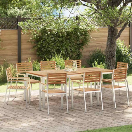 vidaXL Sedie da Giardino Impilabili 8 pz 54,5x56x89 cm in Legno di Teak Massello