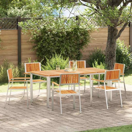 vidaXL Sedie da giardino impilabili , 6 pezzi, 54,5x56x87 cm in legno massello di acacia.