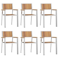 vidaXL Sedie da giardino impilabili , 6 pezzi, 54,5x56x87 cm in legno massello di acacia.
