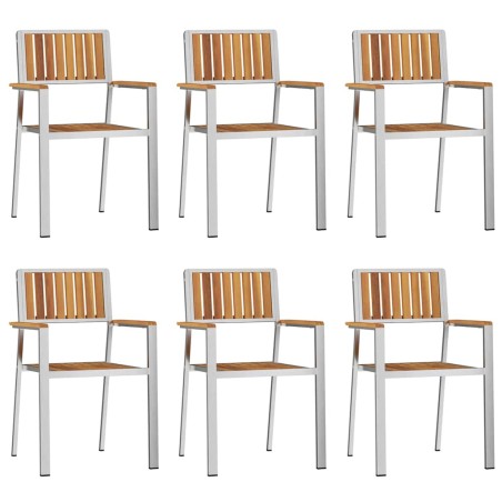 vidaXL Sedie da giardino impilabili , 6 pezzi, 54,5x56x87 cm in legno massello di acacia.