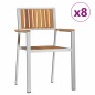 vidaXL Sedia da giardino impilabile set da 8 pz 54,5x56x87 cm in legno massello di acacia. vidaXL Sedia da giardino impilabile set da 8 pz 54,5x56x87 cm in legno massello di acacia.