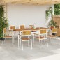 vidaXL Sedia da giardino impilabile set da 8 pz 54,5x56x87 cm in legno massello di acacia. vidaXL Sedia da giardino impilabile set da 8 pz 54,5x56x87 cm in legno massello di acacia.