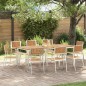 vidaXL Sedie da Giardino Impilabili 8 pz 54,5x56x87 cm in Legno Massello di Teak.