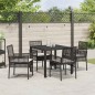 vidaXL Set da Pranzo per Giardino 5 pcs Nero 90 x 90 x 75 cm