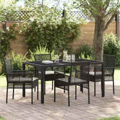 vidaXL Set da Pranzo per Giardino 5 pcs Nero 150 x 90 x 75 cm
