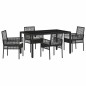 vidaXL Set da Pranzo per Giardino 5 pcs Nero 150 x 90 x 75 cm vidaXL Set da Pranzo per Giardino 5 pcs Nero 150 x 90 x 75 cm