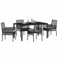 vidaXL Set da Pranzo per Giardino 5 pcs Nero 150 x 90 x 75 cm vidaXL Set da Pranzo per Giardino 5 pcs Nero 150 x 90 x 75 cm
