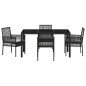 vidaXL Set da Pranzo per Giardino 5 pcs Nero 150 x 90 x 75 cm vidaXL Set da Pranzo per Giardino 5 pcs Nero 150 x 90 x 75 cm