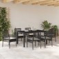 vidaXL Set da Pranzo per Giardino 7 pcs Nero 150 x 90 x 75 cm