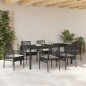 vidaXL Set da Pranzo per Giardino 7 pcs Nero 190 x 90 x 75 cm