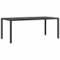 vidaXL Set da Pranzo per Giardino 7 pcs Nero 190 x 90 x 75 cm