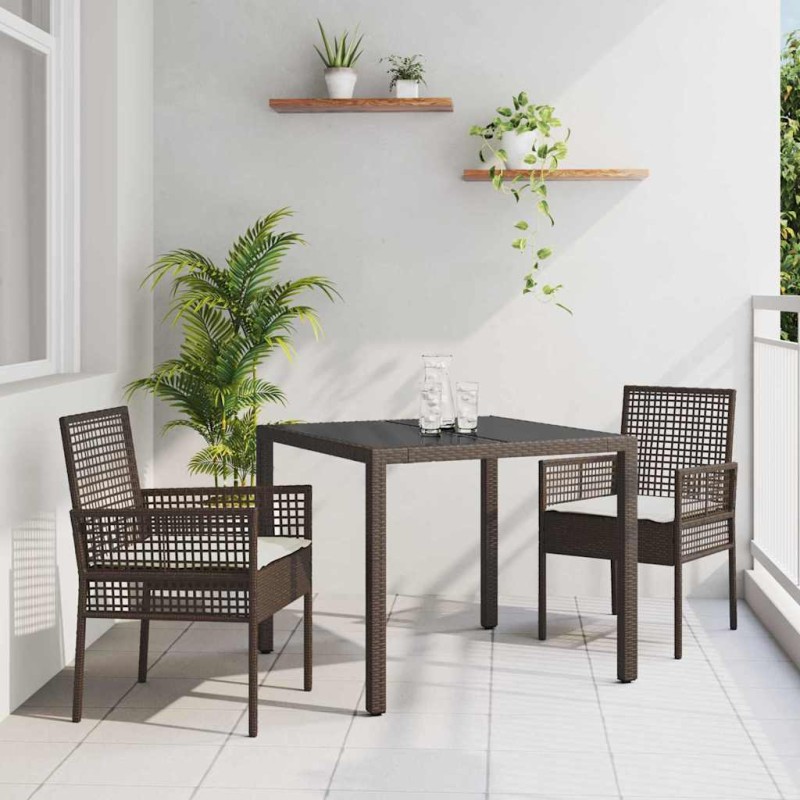 vidaXL Set da Pranzo per Giardino 3 pcs Marrone 90 x 90 x 75 cm vidaXL Set da Pranzo per Giardino 3 pcs Marrone 90 x 90 x 75 cm