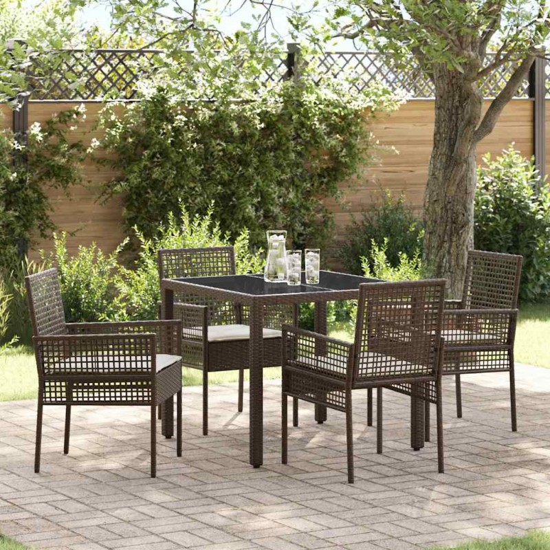 vidaXL Set da Pranzo per Giardino 5 pcs Marrone 90 x 90 x 75 cm vidaXL Set da Pranzo per Giardino 5 pcs Marrone 90 x 90 x 75 cm