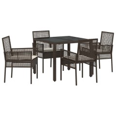 vidaXL Set da Pranzo per Giardino 5 pcs Marrone 90 x 90 x 75 cm