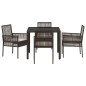 vidaXL Set da Pranzo per Giardino 5 pcs Marrone 90 x 90 x 75 cm vidaXL Set da Pranzo per Giardino 5 pcs Marrone 90 x 90 x 75 cm