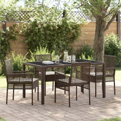 vidaXL Set da Pranzo per Giardino 5 pcs Marrone 150 x 90 x 75 cm