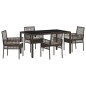 vidaXL Set da Pranzo per Giardino 5 pcs Marrone 150 x 90 x 75 cm