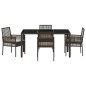 vidaXL Set da Pranzo per Giardino 5 pcs Marrone 150 x 90 x 75 cm