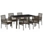 vidaXL Set da Pranzo per Giardino 7 pcs Marrone 150 x 90 x 75 cm