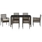 vidaXL Set da Pranzo per Giardino 7 pcs Marrone 150 x 90 x 75 cm