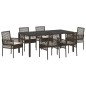 vidaXL Set da Pranzo per Giardino 7 pcs Marrone 190 x 90 x 75 cm