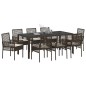 vidaXL Set da Pranzo per Giardino 9 pcs Marrone 190 x 90 x 75 cm vidaXL Set da Pranzo per Giardino 9 pcs Marrone 190 x 90 x 75 cm