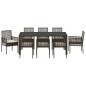 vidaXL Set da Pranzo per Giardino 9 pcs Marrone 190 x 90 x 75 cm vidaXL Set da Pranzo per Giardino 9 pcs Marrone 190 x 90 x 75 cm