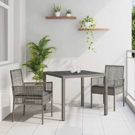 vidaXL Set da Pranzo per Giardino 3 pcs Grigio 90 x 90 x 75 cm