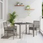 vidaXL Set da Pranzo per Giardino 3 pcs Grigio 90 x 90 x 75 cm