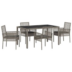 vidaXL Set da Pranzo per Giardino 5 pcs Grigio 150 x 90 x 75 cm