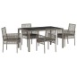 vidaXL Set da Pranzo per Giardino 5 pcs Grigio 150 x 90 x 75 cm vidaXL Set da Pranzo per Giardino 5 pcs Grigio 150 x 90 x 75 cm