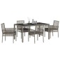 vidaXL Set da Pranzo per Giardino 5 pcs Grigio 150 x 90 x 75 cm vidaXL Set da Pranzo per Giardino 5 pcs Grigio 150 x 90 x 75 cm