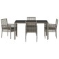 vidaXL Set da Pranzo per Giardino 5 pcs Grigio 150 x 90 x 75 cm vidaXL Set da Pranzo per Giardino 5 pcs Grigio 150 x 90 x 75 cm