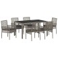 vidaXL Set da Pranzo per Giardino 7 pcs Grigio 150 x 90 x 75 cm vidaXL Set da Pranzo per Giardino 7 pcs Grigio 150 x 90 x 75 cm