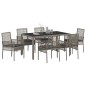 vidaXL Set da Pranzo per Giardino 7 pcs Grigio 150 x 90 x 75 cm vidaXL Set da Pranzo per Giardino 7 pcs Grigio 150 x 90 x 75 cm