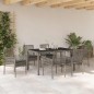 vidaXL Set da Pranzo per Giardino 7 pcs Grigio 150 x 90 x 75 cm vidaXL Set da Pranzo per Giardino 7 pcs Grigio 150 x 90 x 75 cm