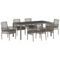 vidaXL Set da Pranzo per Giardino 7 pcs Grigio 190 x 90 x 75 cm vidaXL Set da Pranzo per Giardino 7 pcs Grigio 190 x 90 x 75 cm