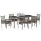 vidaXL Set da Pranzo per Giardino 7 pcs Grigio 190 x 90 x 75 cm vidaXL Set da Pranzo per Giardino 7 pcs Grigio 190 x 90 x 75 cm