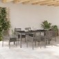 vidaXL Set da Pranzo per Giardino 7 pcs Grigio 190 x 90 x 75 cm vidaXL Set da Pranzo per Giardino 7 pcs Grigio 190 x 90 x 75 cm