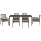vidaXL Set da Pranzo per Giardino 7 pcs Grigio 190 x 90 x 75 cm vidaXL Set da Pranzo per Giardino 7 pcs Grigio 190 x 90 x 75 cm