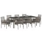 vidaXL Set da Pranzo per Giardino 9 pcs Grigio 250 x 100 x 75 cm vidaXL Set da Pranzo per Giardino 9 pcs Grigio 250 x 100 x 75 cm