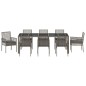 vidaXL Set da Pranzo per Giardino 9 pcs Grigio 250 x 100 x 75 cm vidaXL Set da Pranzo per Giardino 9 pcs Grigio 250 x 100 x 75 cm