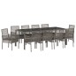 vidaXL Set da Pranzo per Giardino 11 pcs Grigio 250 x 100 x 75 cm