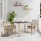 vidaXL Set da Pranzo per Giardino 3 pcs Beige 90 x 90 x 75 cm vidaXL Set da Pranzo per Giardino 3 pcs Beige 90 x 90 x 75 cm