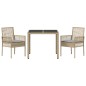 vidaXL Set da Pranzo per Giardino 3 pcs Beige 90 x 90 x 75 cm vidaXL Set da Pranzo per Giardino 3 pcs Beige 90 x 90 x 75 cm