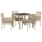 vidaXL Set da Pranzo per Giardino 5 pcs Beige 90 x 90 x 75 cm vidaXL Set da Pranzo per Giardino 5 pcs Beige 90 x 90 x 75 cm