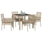 vidaXL Set da Pranzo per Giardino 5 pcs Beige 90 x 90 x 75 cm vidaXL Set da Pranzo per Giardino 5 pcs Beige 90 x 90 x 75 cm