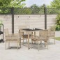vidaXL Set da Pranzo per Giardino 5 pcs Beige 90 x 90 x 75 cm vidaXL Set da Pranzo per Giardino 5 pcs Beige 90 x 90 x 75 cm